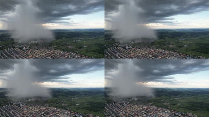 城市上空局部暴雨