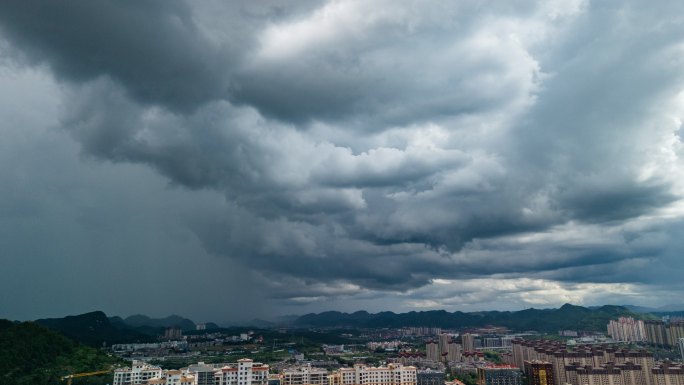 暴风雨风云变幻暴雨阵雨来袭乌云密布降雨