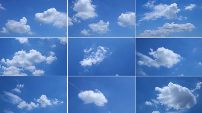 蓝天白云延时 一朵白云