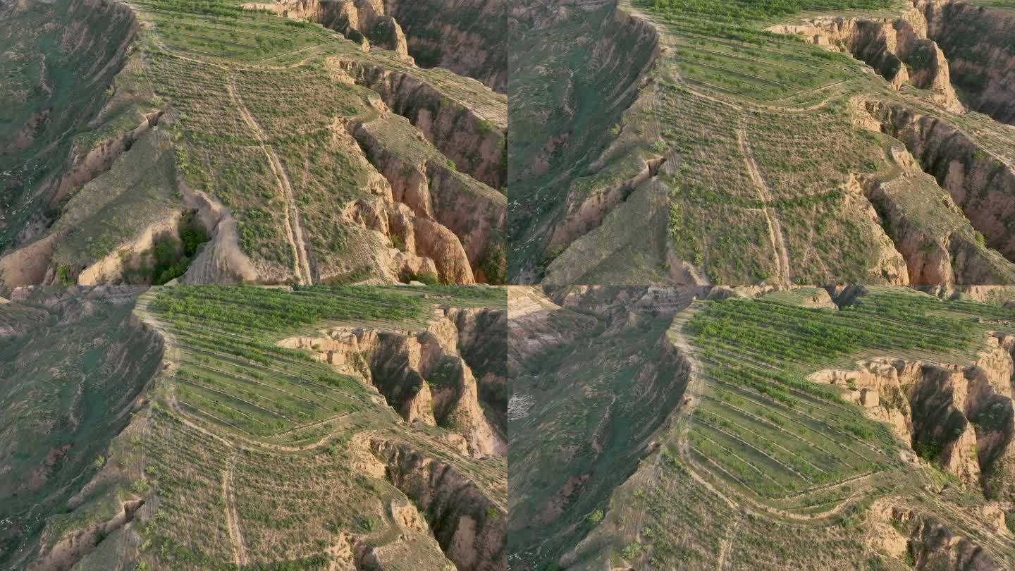 航拍黄河流域砒砂岩地貌