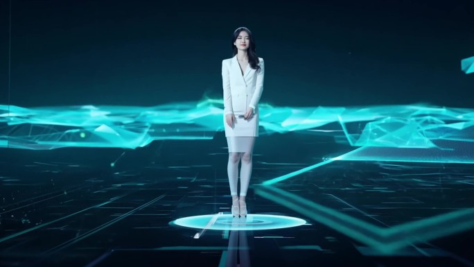 VR世界 元宇宙 数字人 科技线条