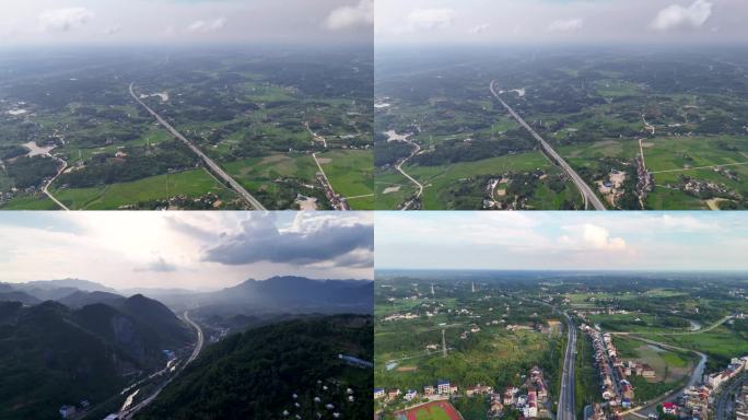 4K航拍山间高速公路长张高速12