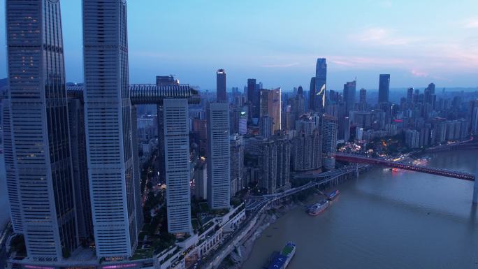 航拍来福士夜景