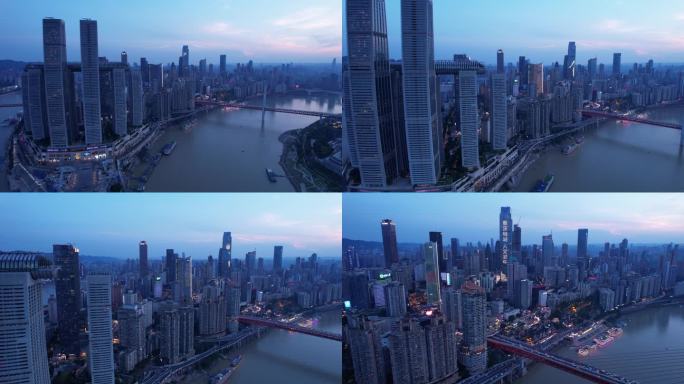 航拍来福士夜景