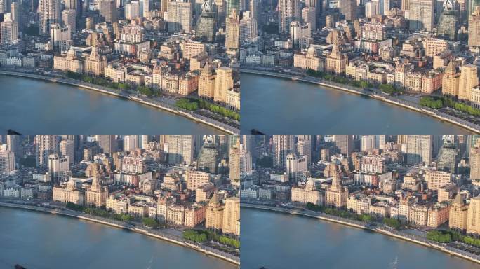 万国建筑外滩日出清晨黄浦江上海宣传片航拍