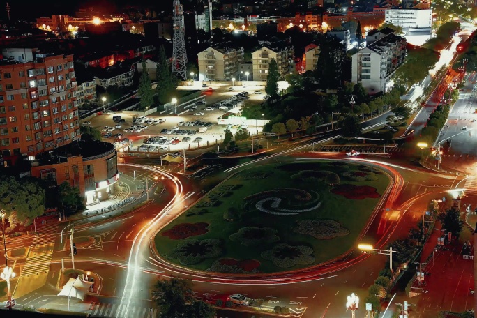 实拍4K夜景车流延时