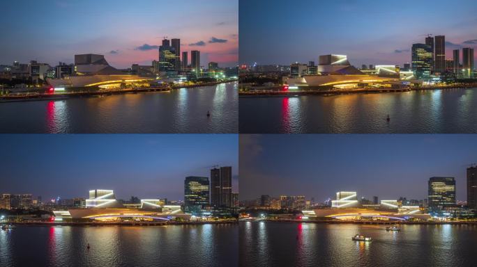 【4K】航拍白鹅潭大湾区艺术中心延时