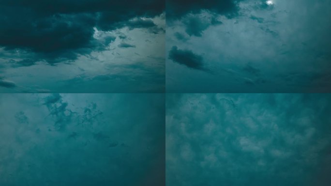 自然背景天空。明亮的蓝色。移动的云在大胆的蓝天从白天到黄昏过渡的时间间隔。启蒙运动的概念。云的形成。
