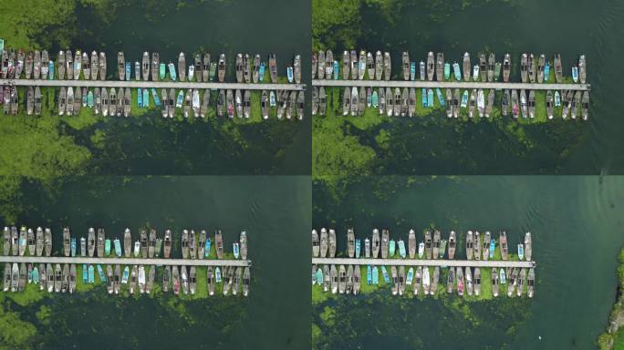 秋季阳澄湖航拍船只