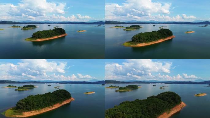 高清航拍海南松涛水库自然风光
