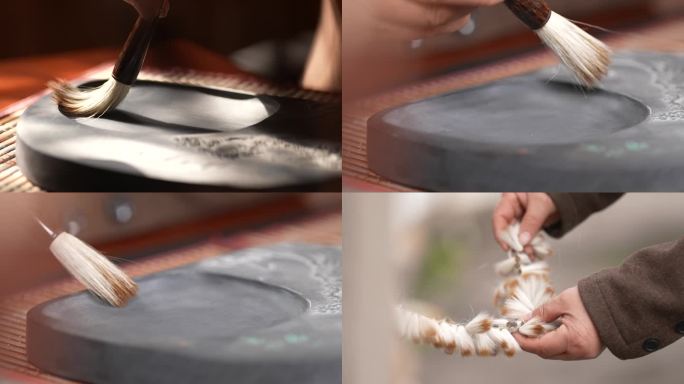 宣笔传统制作毛笔古法制作毛笔测试