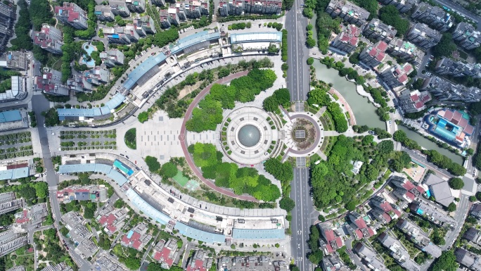 福州榕城广场俯拍城市广场航拍金山生活区