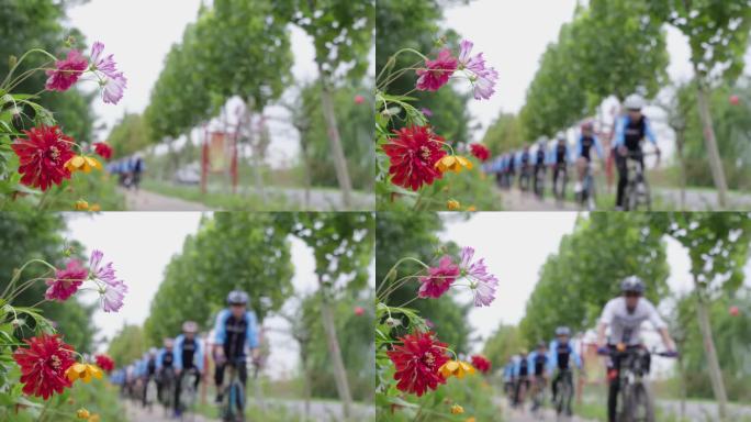 鲜花 骑行车队