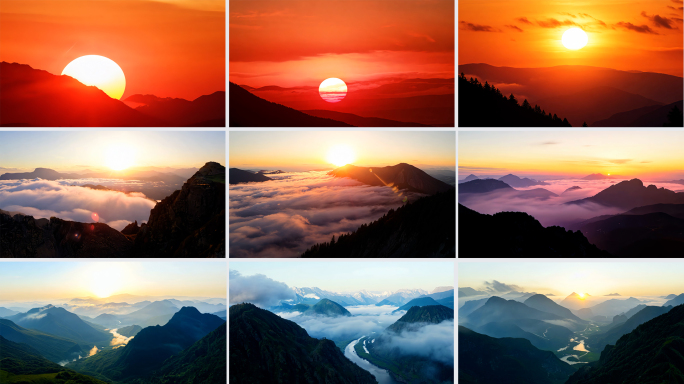 日出日落云海唯美航拍