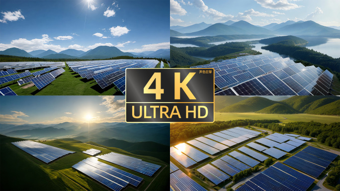 4K太阳能绿色能源光伏新能源发电站电网