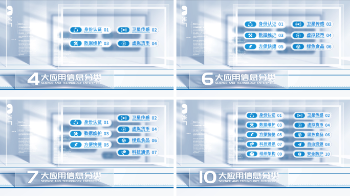 明亮企业行业功能模块信息分类展示