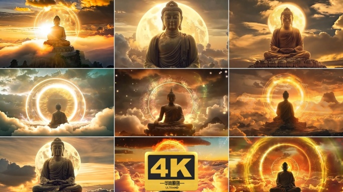 4k佛像佛祖佛光普照