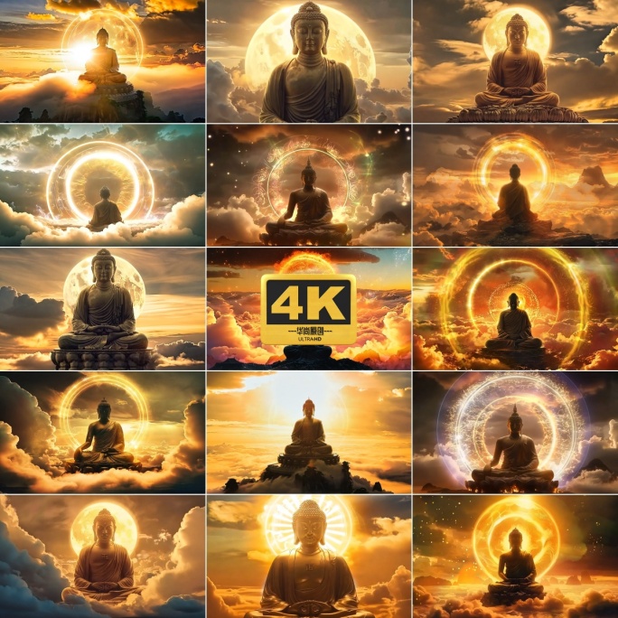 4k佛像佛祖佛光普照