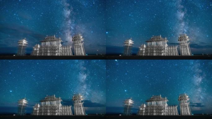 甘肃酒泉瓜州县无界建筑银河延时