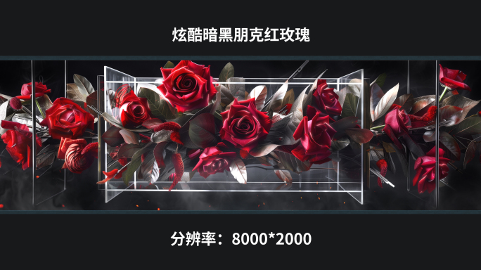 【8k】炫酷暗黑朋克红玫瑰