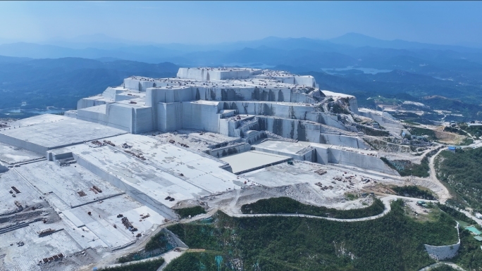 大理石开采 采石场航拍