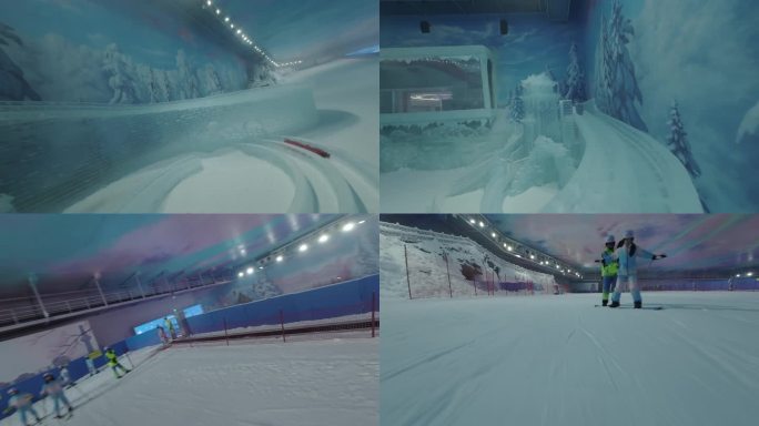 武汉冰雪中心 滑雪场 穿越机 滑雪 室内