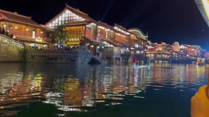 李庄船拍夜景