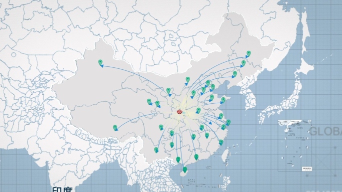 4K简洁干净中国及世界地图AE模板