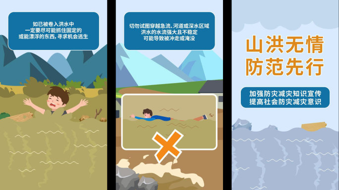 【原创】竖屏洪水MG动画山洪MG应急