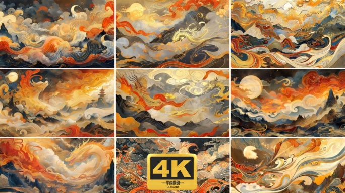 4k国潮敦煌风雅致背景