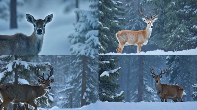 森林麋鹿梅花鹿