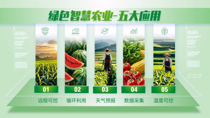 绿色环保农业图文分屏分类AE模板