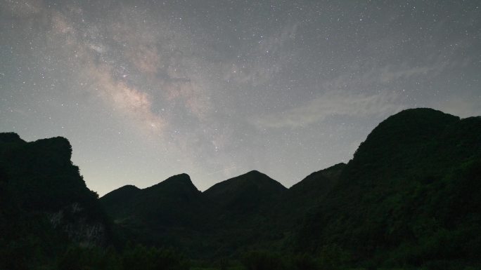 喀斯特地貌星空延时