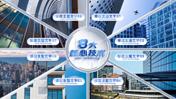 简洁商务多图分屏分类AE模板