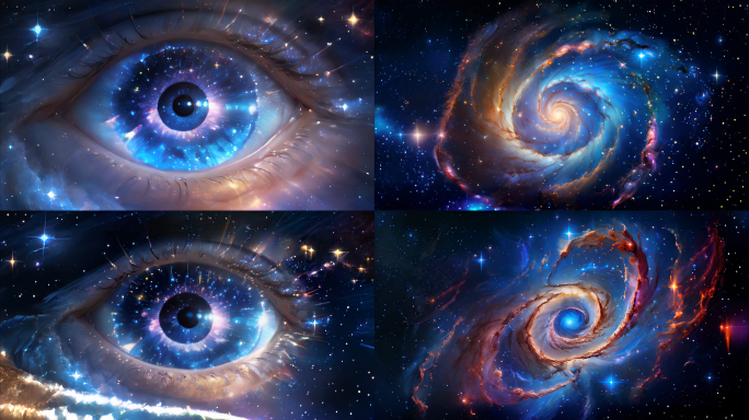 4K宇宙星空眼睛穿梭
