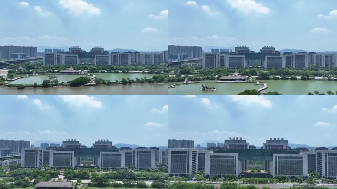 福州市东部新城商务办公中心区航拍城市建筑