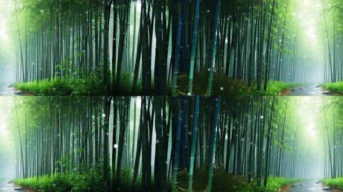 8K雨后初晴中清新脱俗的竹林大屏