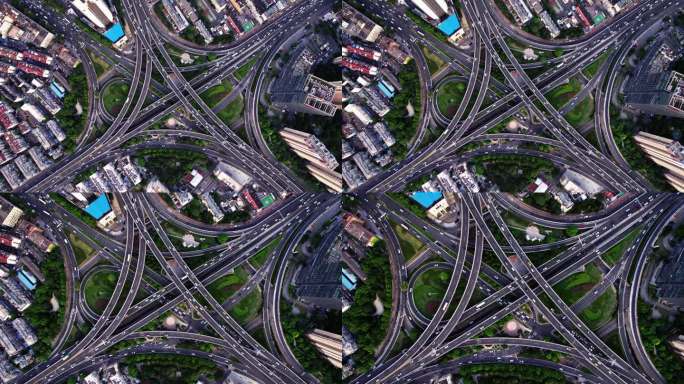 五里墩立交桥车流航拍素材