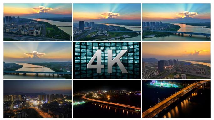 玉环晚霞夜景素材