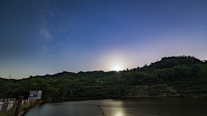 成都龙泉山星空银河流星延时4K