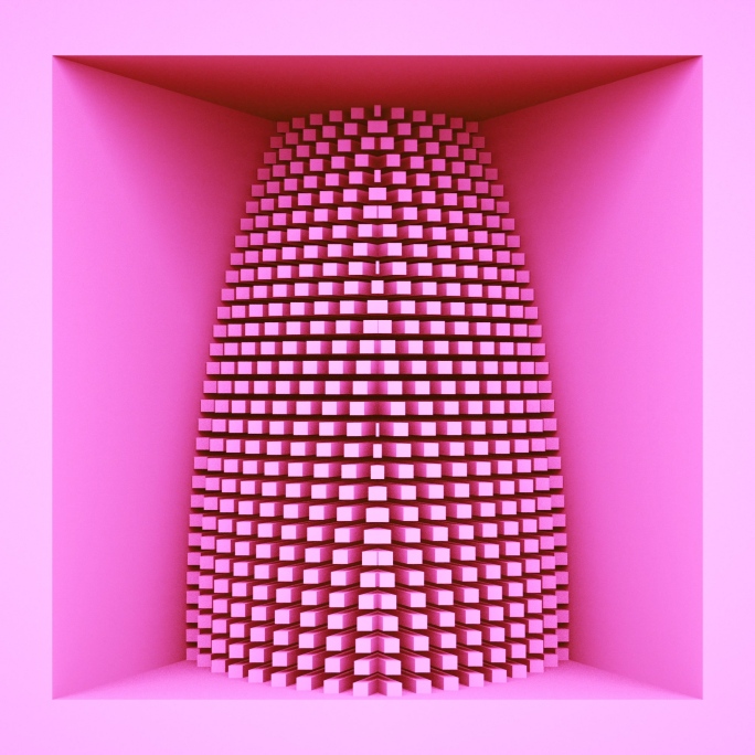 【裸眼3D】粉色方条矩阵几何方块浪漫空间