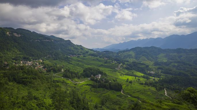 酉阳何家岩村全景延时