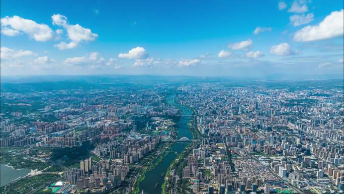 太原高空航拍大范围延时