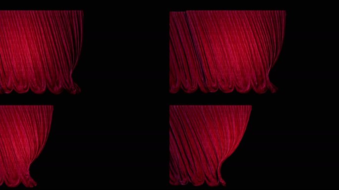 帘幕拉开，红色帘幕打开转场
