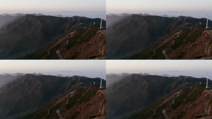 山顶的风力发电机