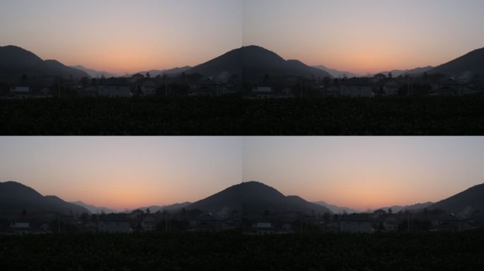 乡村日落黄昏时分