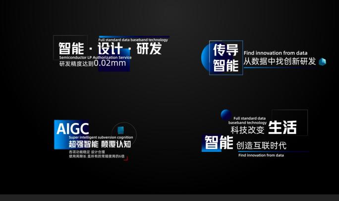 科技商务企业文字字幕条