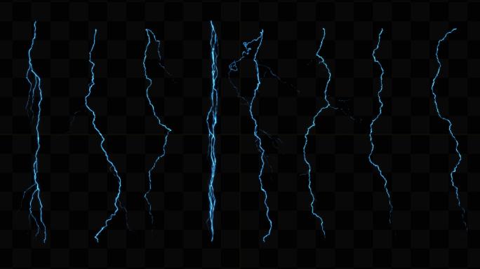 10组闪电击中特效素材_Alpha