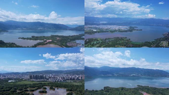 西昌邛海全景航拍延时
