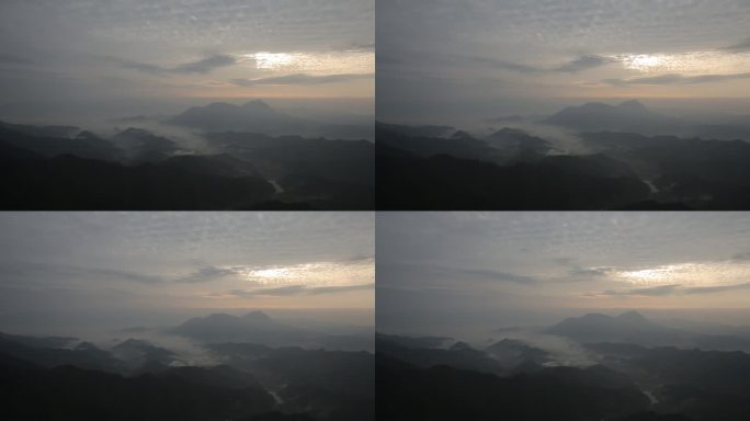 群山山顶云海风光